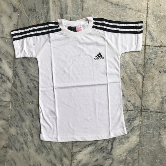 adidas Other - Adidas Kids Boy Tee White Short Sleeve Navy Stripe
